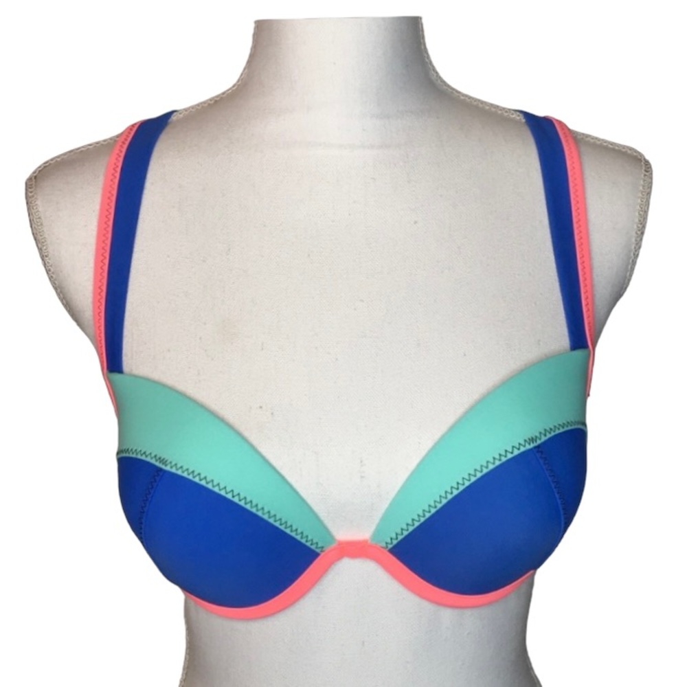 TINIBIKINI Colorblock RacerBack Bikini Top Sz L